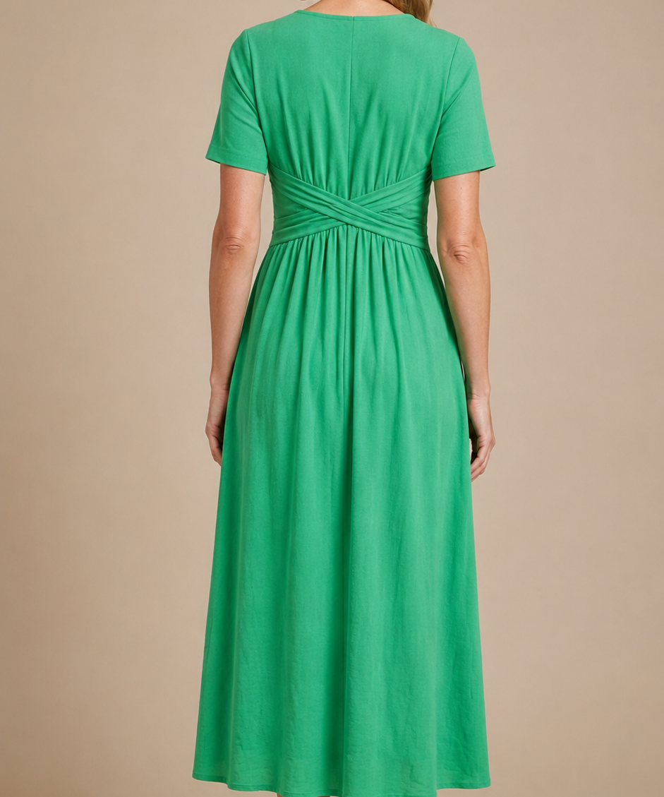 Amalia | Elegante vestido midi con silueta cruzada