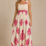 Martina | Vestido con estampado artístico y cintura flexible