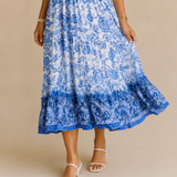 Rocío | Elegante vestido maxi con estampado floral y escote en V