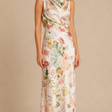 Lisa | Maxi vestido de flores con cuello americano