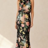 Lisa | Maxi vestido de flores con cuello americano