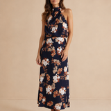 Lisa | Maxi vestido de flores con cuello americano