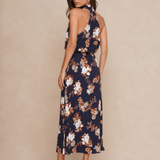 Lisa | Maxi vestido de flores con cuello americano