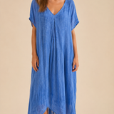 Marisol | Vestido maxi ancho con escote en V y caída fluida