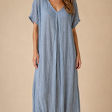 Marisol | Vestido maxi ancho con escote en V y caída fluida