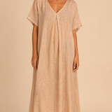 Marisol | Vestido maxi ancho con escote en V y caída fluida