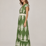 Candela | Vestido maxi de estilo barroco con escote en V