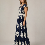 Candela | Vestido maxi de estilo barroco con escote en V