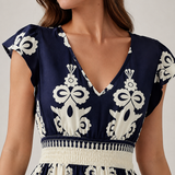 Candela | Vestido maxi de estilo barroco con escote en V