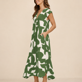 Camelia | Vestido midi fluido con un estampado brillante