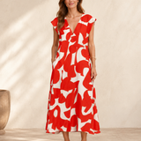 Camelia | Vestido midi fluido con un estampado brillante
