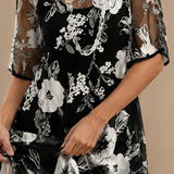 Elisa | Elegante vestido de chiffon con estampado floral