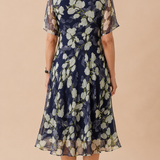 Elisa | Elegante vestido de chiffon con estampado floral