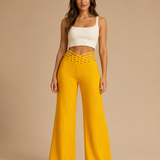Pantalones de tiro alto cruzados