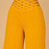 Pantalones de tiro alto cruzados