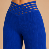 Pantalones de tiro alto cruzados