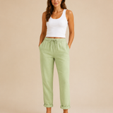 Pantalones de lino con cordón