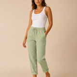 Pantalones de lino con cordón