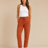 Pantalones de lino con cordón