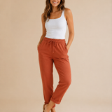 Pantalones de lino con cordón