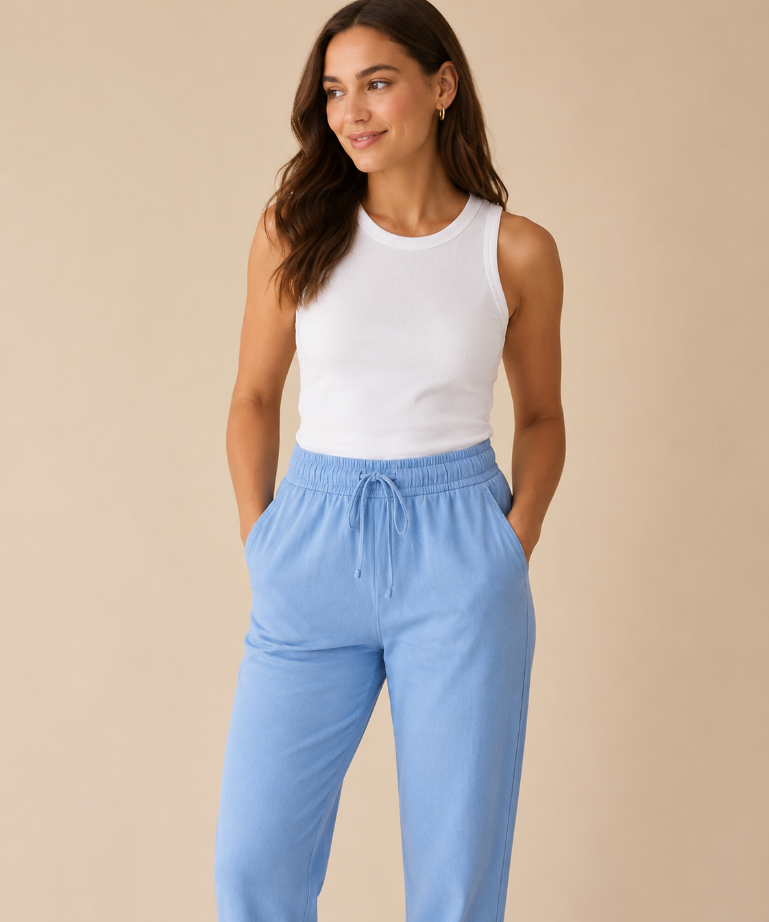 Maylora | Pantalones de lino con cordón