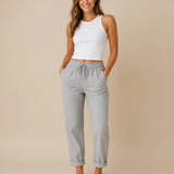 Pantalones de lino con cordón