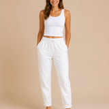 Pantalones de lino con cordón