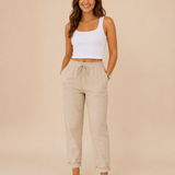 Pantalones de lino con cordón