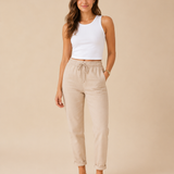 Pantalones de lino con cordón