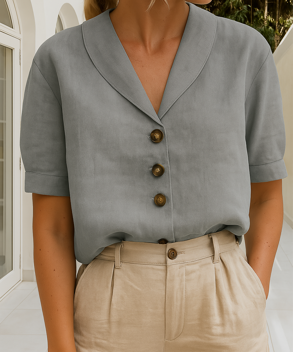Evelinda | Blusa de lino elegante