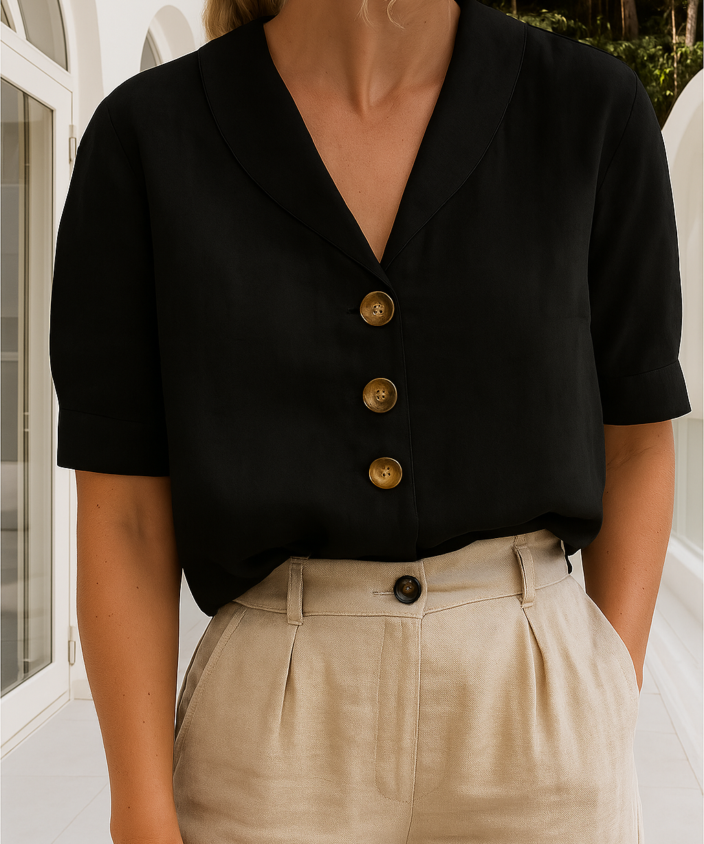 Evelinda | Blusa de lino elegante