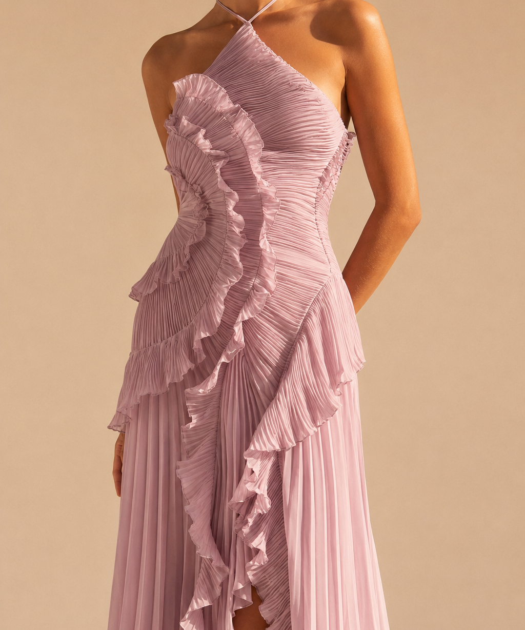 Eveliina | Vestido plisado con volantes