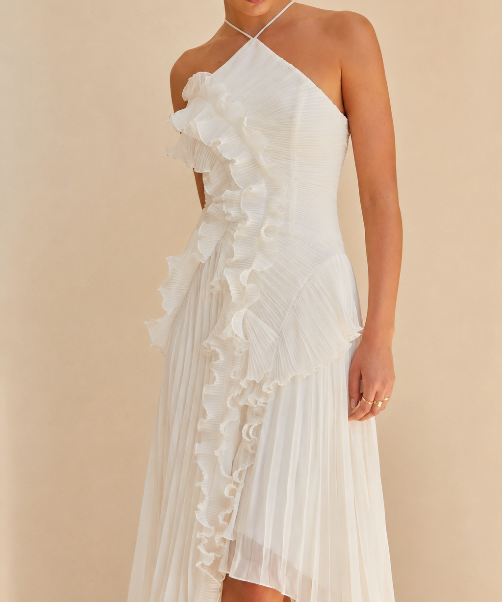 Eveliina | Vestido plisado con volantes