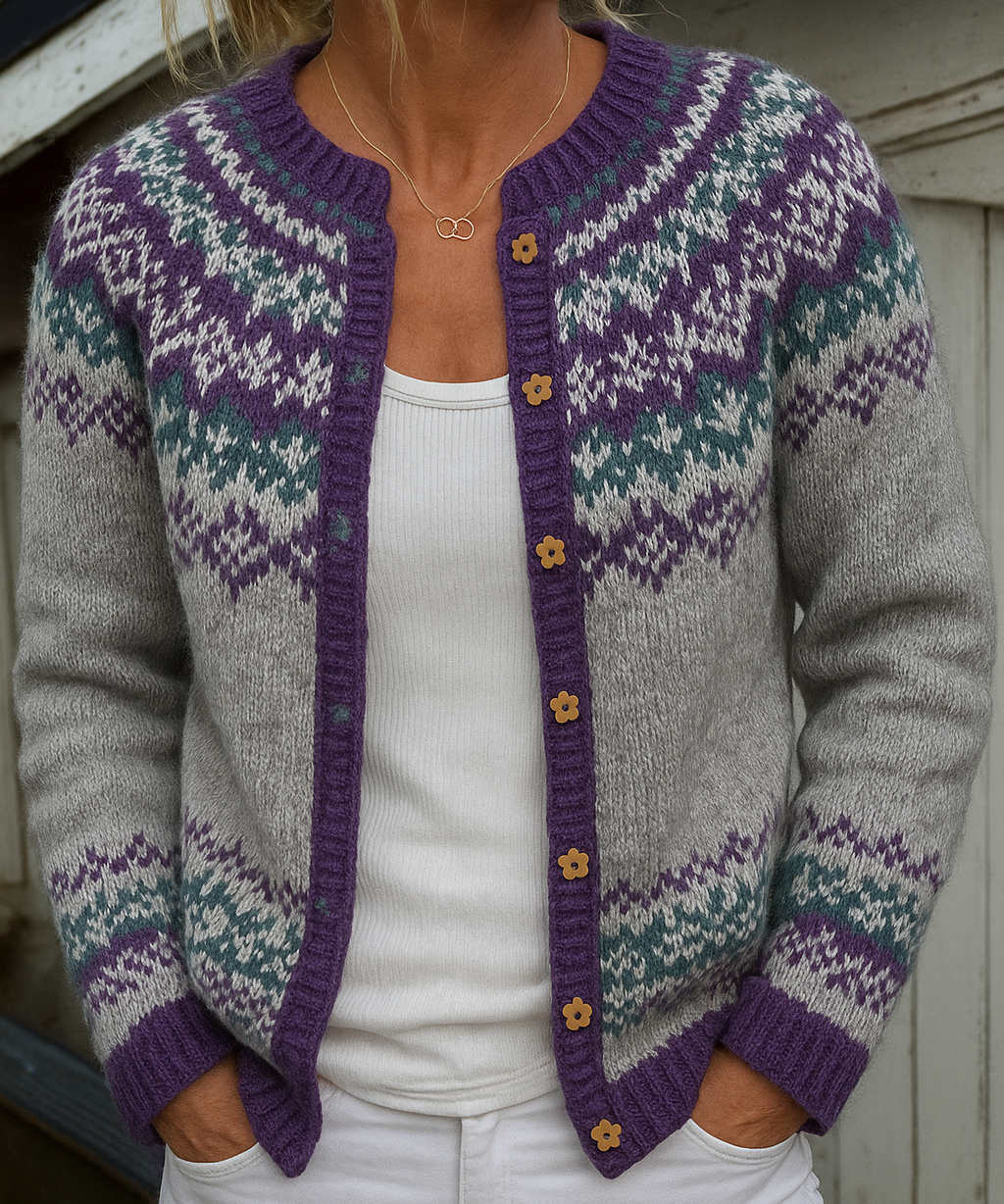 Gabriela | Cárdigan gris violeta