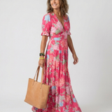 Emilia | Vestido largo floral con escote en V