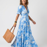 Emilia | Vestido largo floral con escote en V