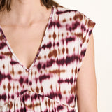 Tania | Vestido midi tie-dye con escote en V