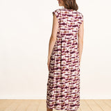 Tania | Vestido midi tie-dye con escote en V
