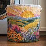 Yaretzi | Cesto acolchado hecho a mano con paisaje floral