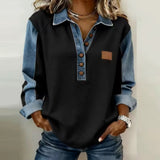 Norma | Blusa de punto con cuello y botones de contraste