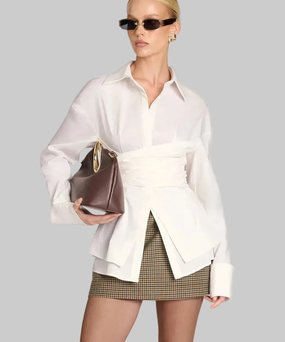 Tamara | Camisa estructurada con adornos de volantes