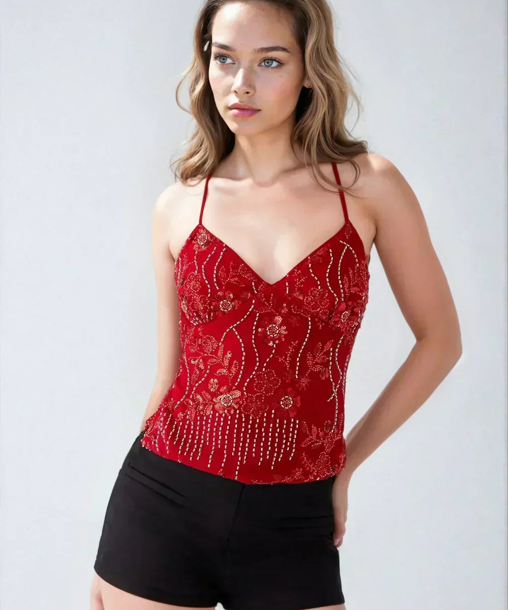 Bella | Top de lentejuelas con tirantes