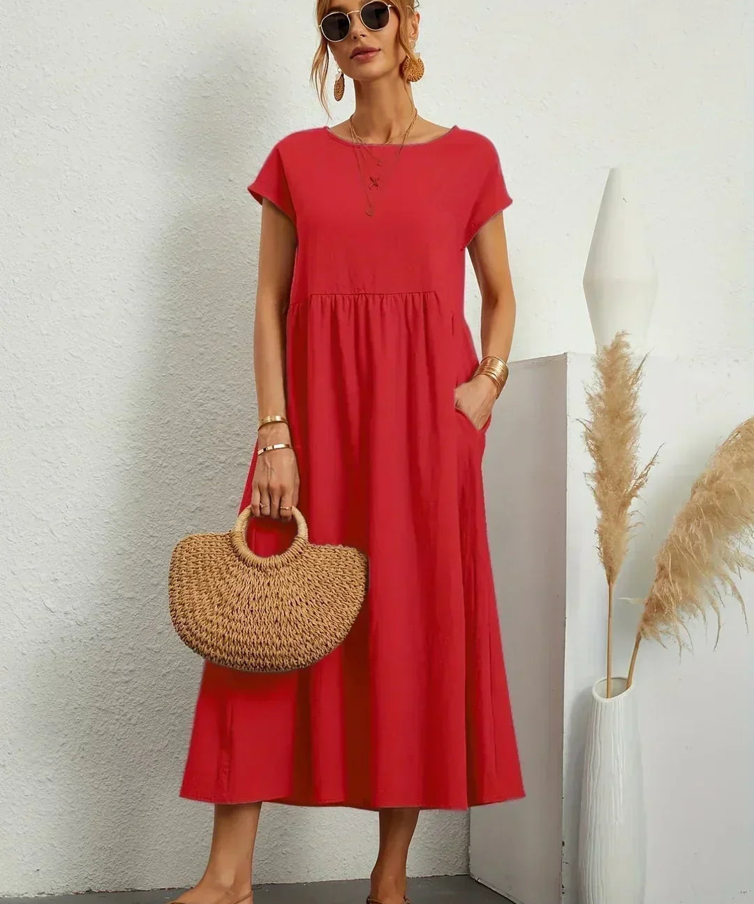 Rosario | Vestido midi con falda acampanada