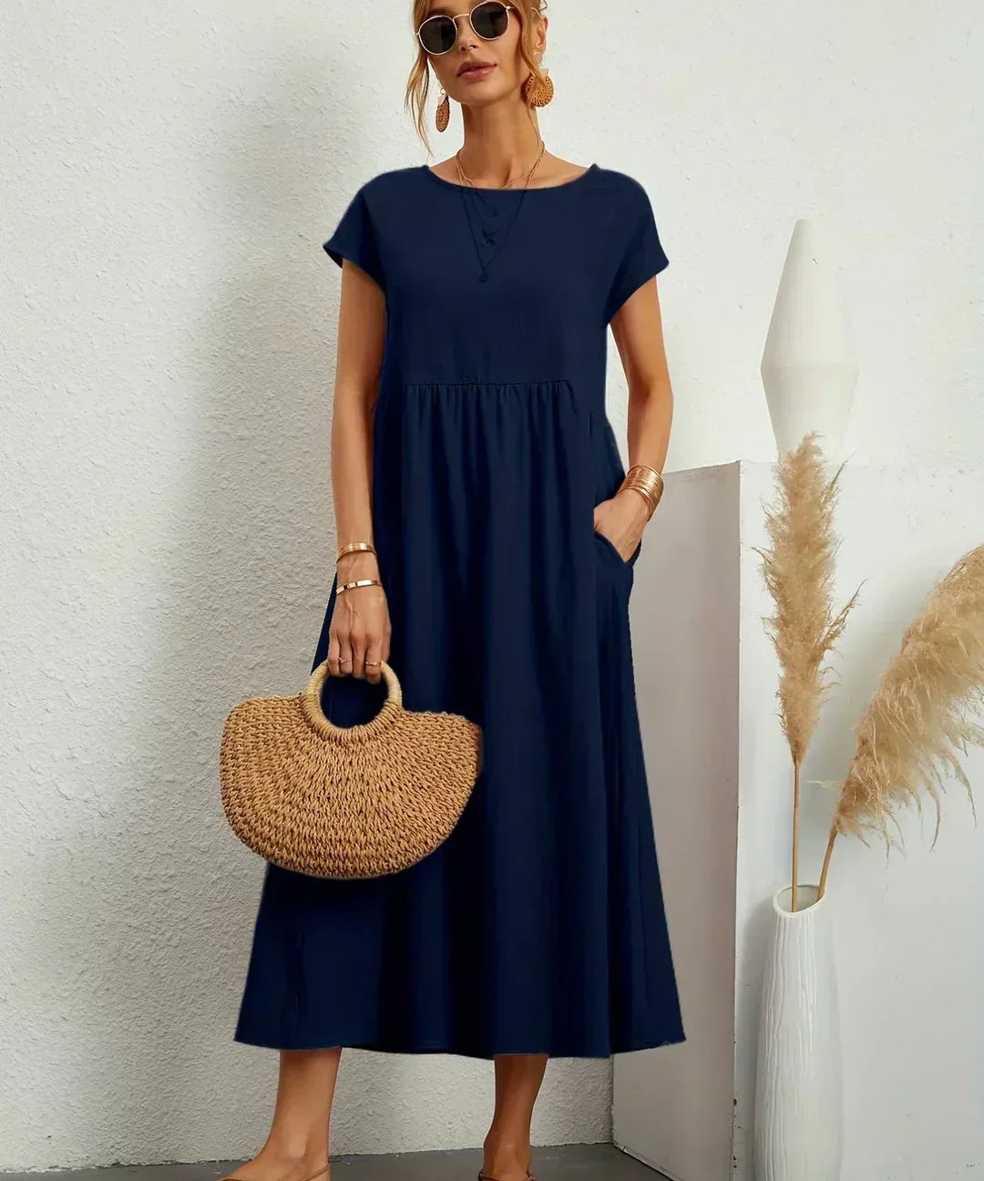 Rosario | Vestido midi con falda acampanada
