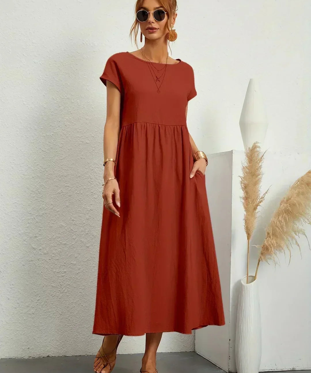 Rosario | Vestido midi con falda acampanada