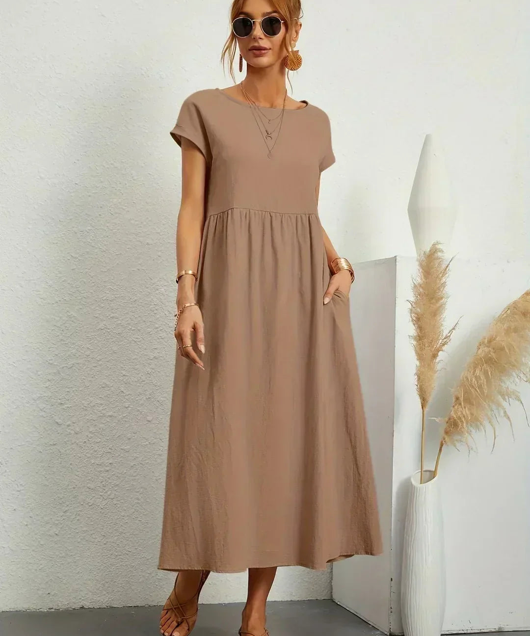 Rosario | Vestido midi con falda acampanada