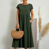 Rosario | Vestido midi con falda acampanada