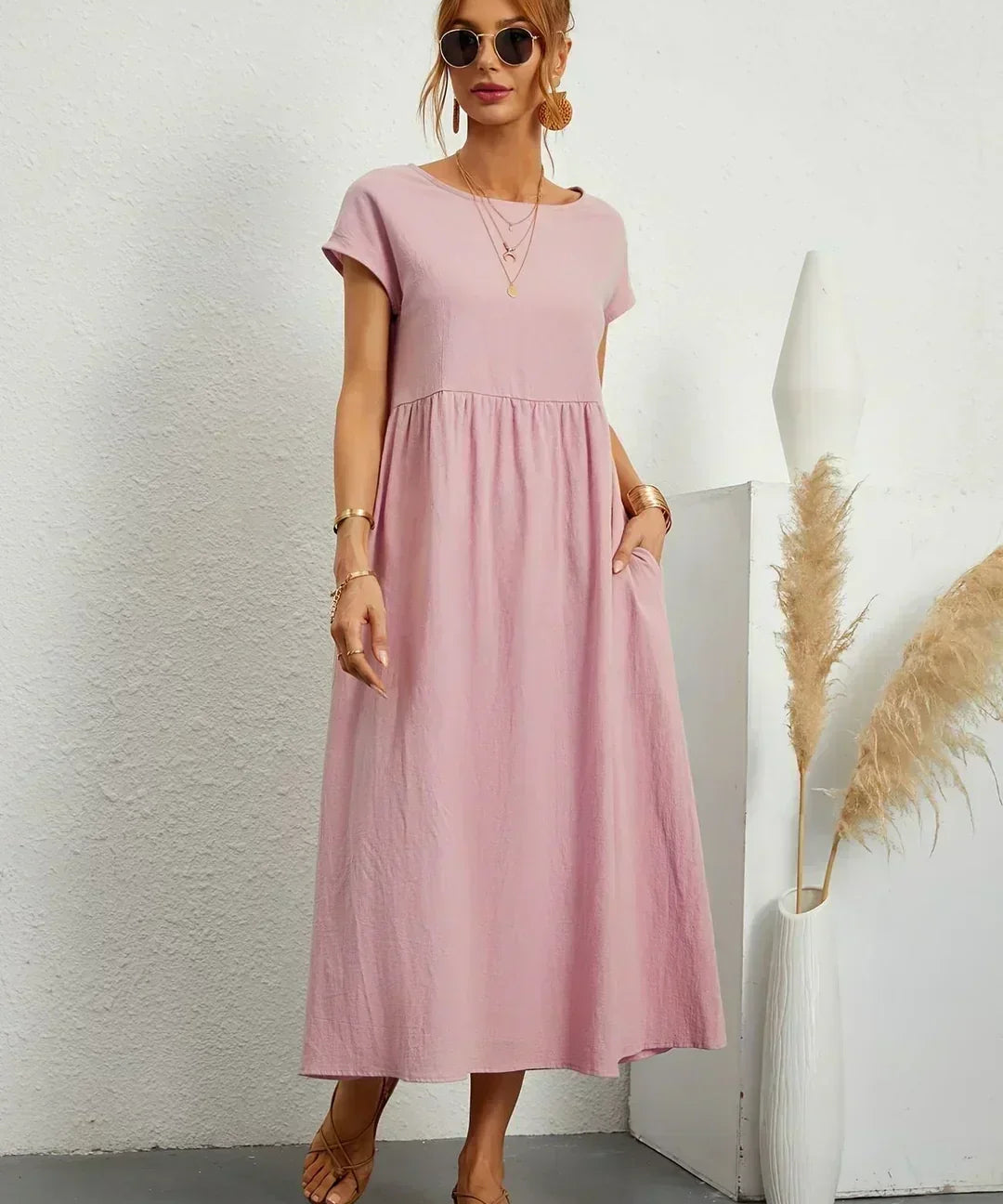 Rosario | Vestido midi con falda acampanada