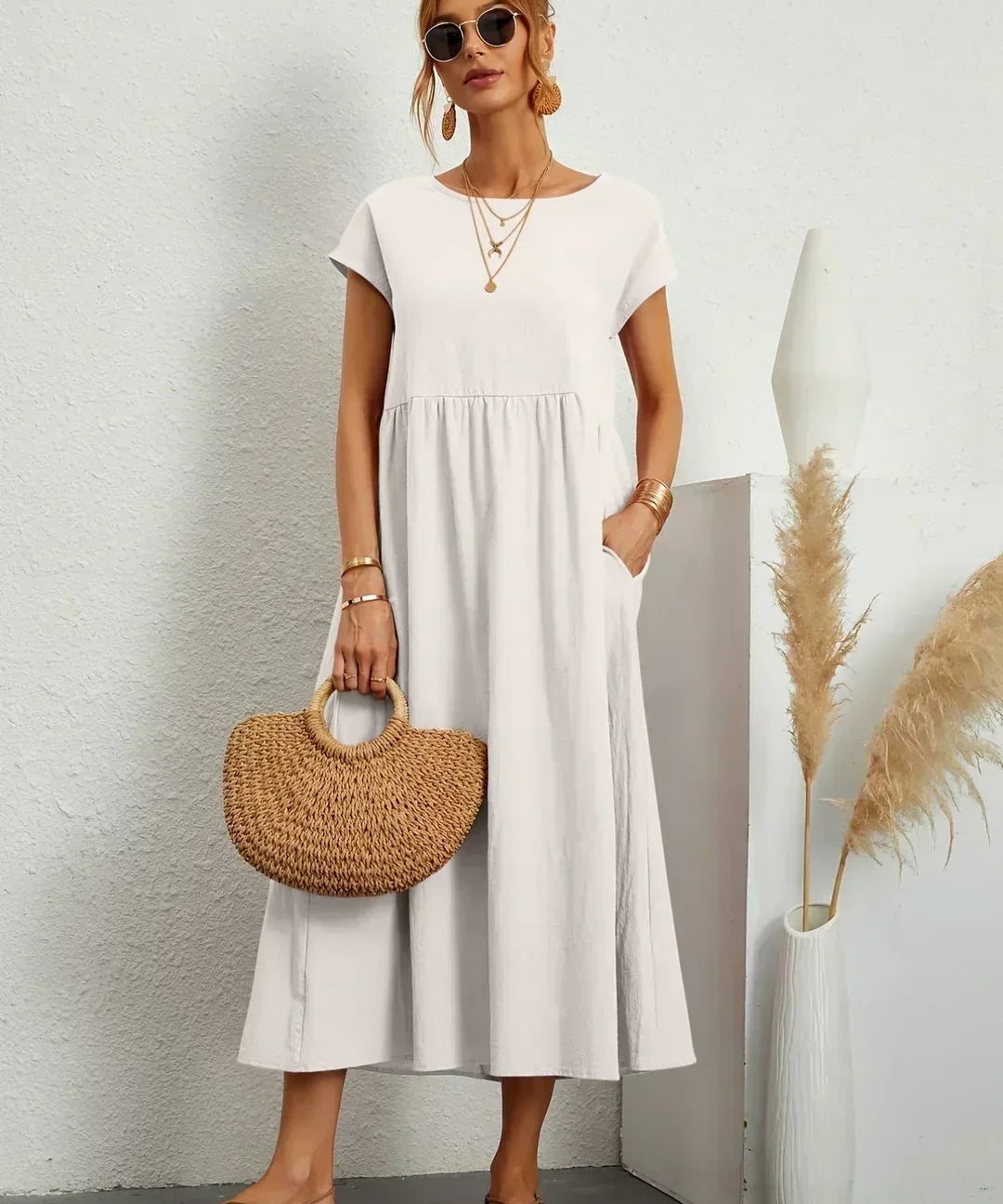 Rosario | Vestido midi con falda acampanada