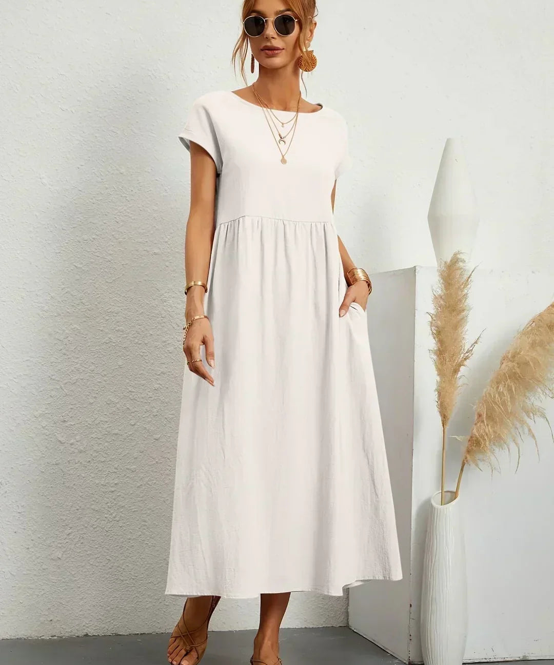Rosario | Vestido midi con falda acampanada
